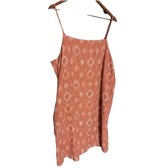 a.n.a. a new approach‎ Orange linen blend sleeveless midi dress pocket Boho - Picture 1 of 7
